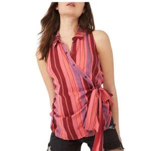FP Free People Mackenzie Wrap Floral Combo Top NWT M PLUS FREE GIFT